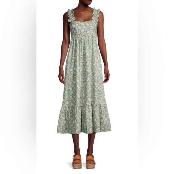 Jacqui E Dresses Nwt Jacquie The Label Kelly Floral Tiered Midi